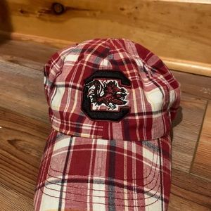 Collegiate hardware red plaid university of South Carolina hat